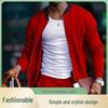 Men's Casual Colorblock Jacket - Spring/Autumn, Drop Shoulder, Stand Collar, Handsome Plus Size, Zip-Up Baseball Jersey Sweatshirt.
