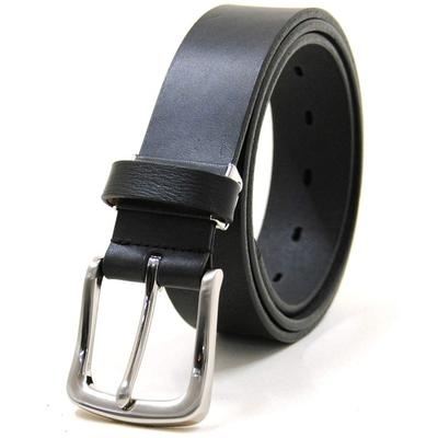 [Sumuragi] Genuine Leather Belt 33mm with Sail-Type Buckle A, 95cm (Black) - Fits Up To 95cm Waist