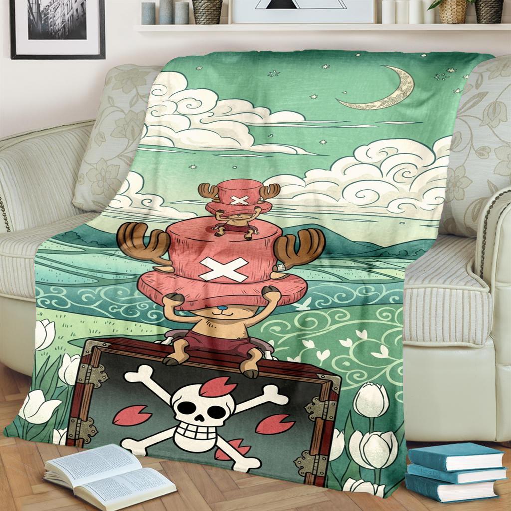 Soft Flannel "ONE PIECE" Print Blanket Cozy for Bedroom, Sofa, Chair and Outdoor Use
