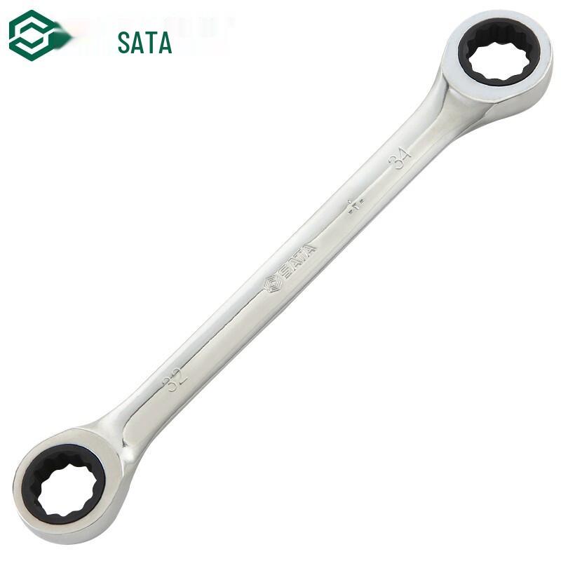 SATA Fixed Head Double Ring Ratchet Wrench