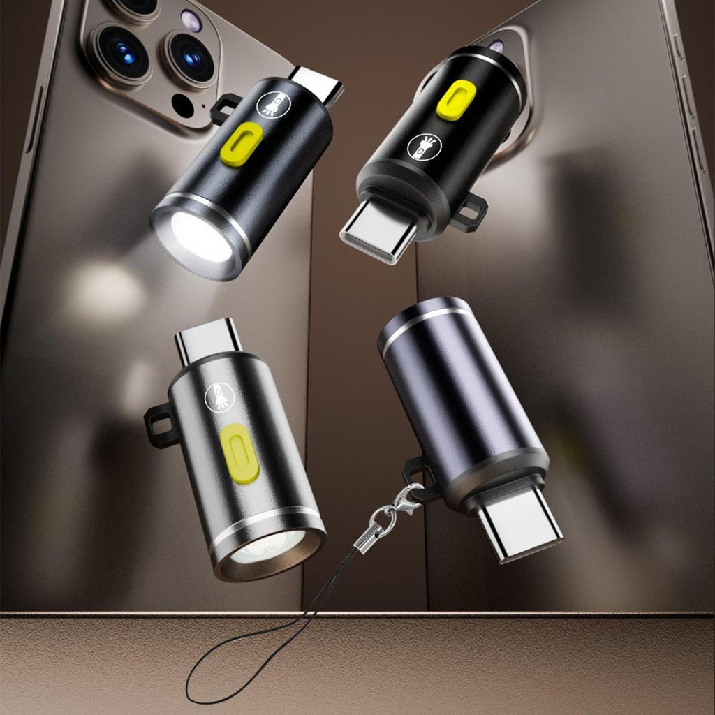 1pc High Efficiency LED Torches Mini USB C Flashlight For Multiple Scenario Including Hiking And Emergency Camping