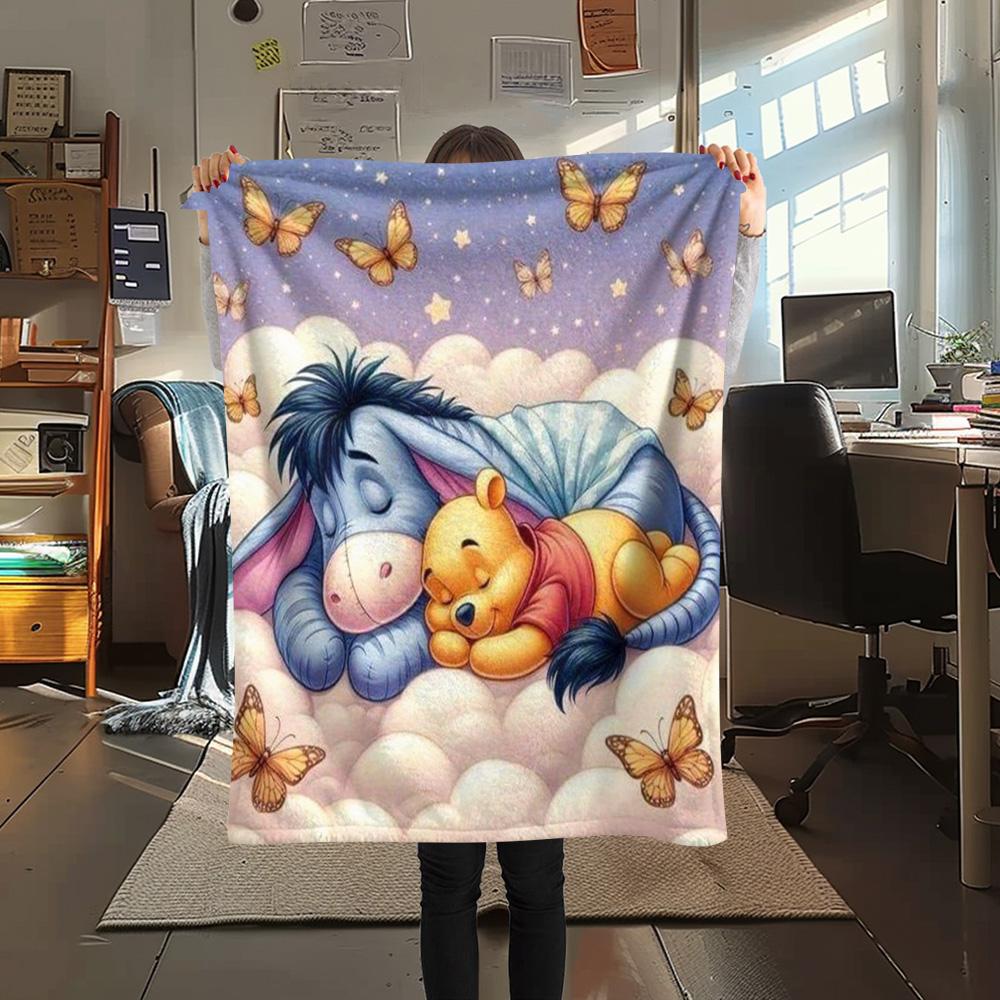 Clouds Butterflies Blanket Blanket Home Decor Machine Washable Sheet Outdoor Plush Blanket
