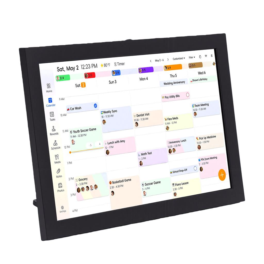 Smart Digital Calendar 10.1in Wall Planner HD Touchscreen Interactive Display with WiFi Sync Chore Chart for Family