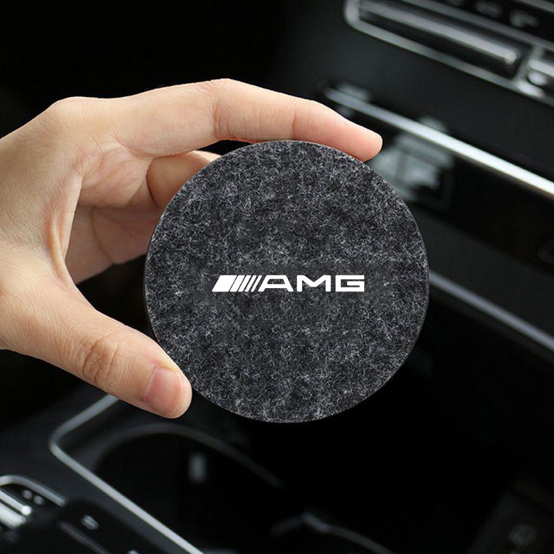 ZQE1  Car Water  Coaster Pad Non-slip Mat For Mercedes Benz AMG W204 W205 W203 W211 W212 W213 W201 W210 W124 W126 Auto Accessories