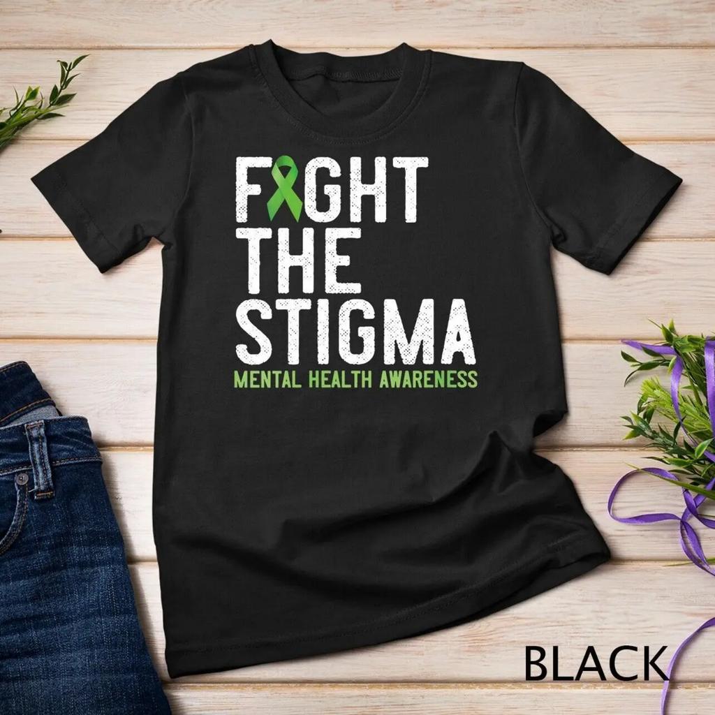 Womens Fight the Stigma Mental Health Awareness Month May Green T shirt