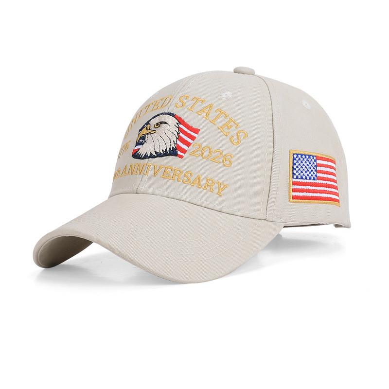 Berretto da Baseball per Anniversario Americano con Design Ricamato per Protezione Solare Casual