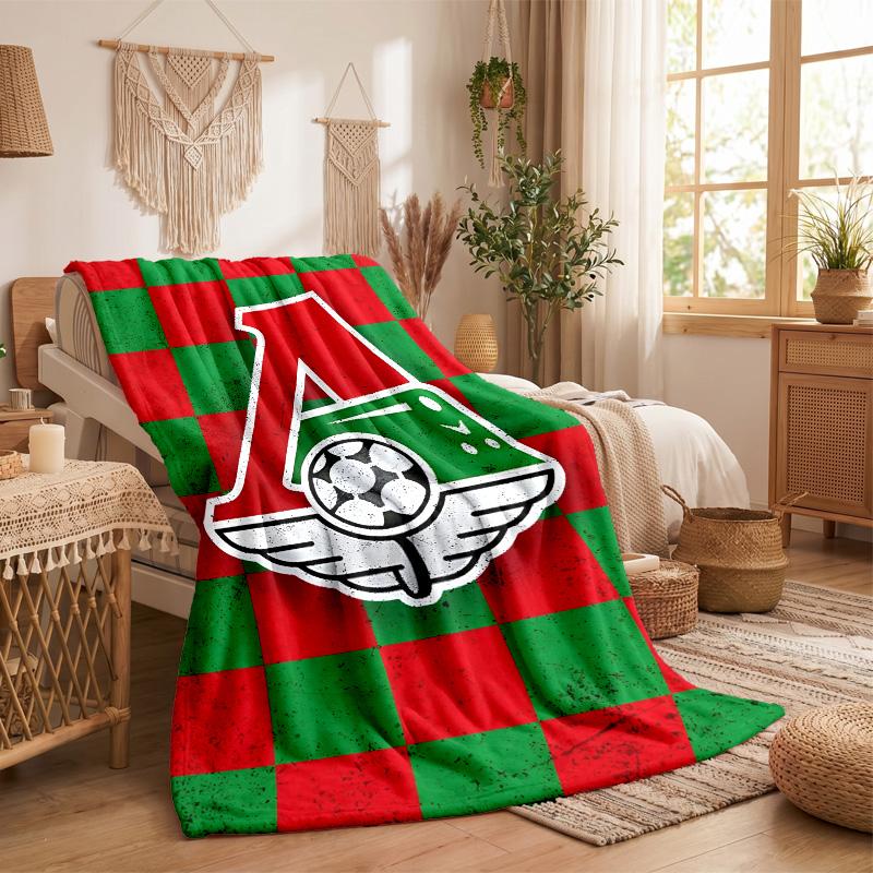 Lokomotiv Moscow Print Flannel Blanket Soft Warm Sofa Bed Throw Blanket For Home Office Bedroom