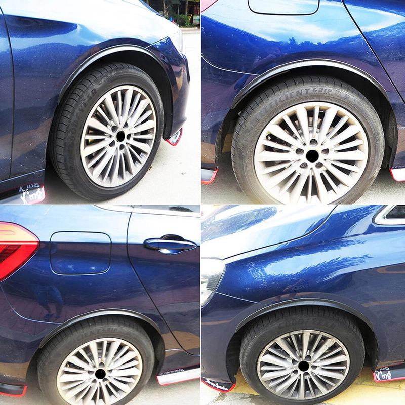 2pcs Universal Car Wheel Eyebrow Arches Lips Glossy Black 7m Auto Side Fender Flares Extension Protection