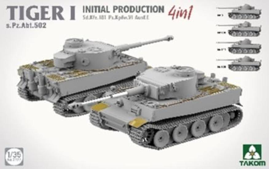 Takom Tiger I Velmi raný modelářský set Plastikový modelářský set TKO2197 1/35 4-v-1 (Nádrž)