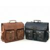 Real Leather Motorcycle Saddle Bags Two Brown/Black Leather Side Pouch Panniers