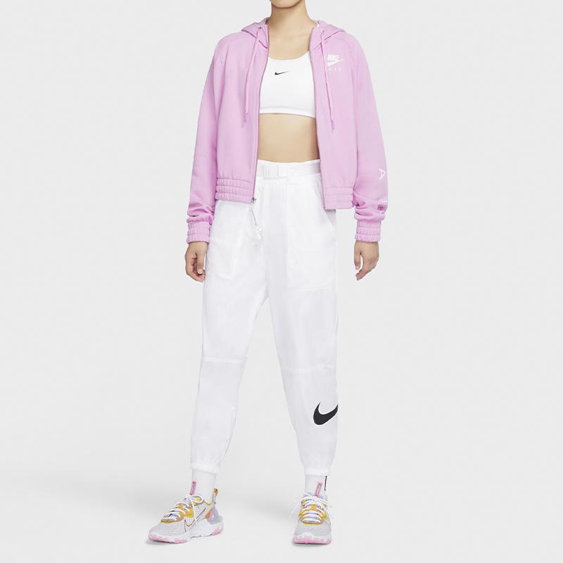 Nike Air Full-Zip Drawstring Casual Sports Hoodie Women Jackets Vibrant-Pink CU5443-680