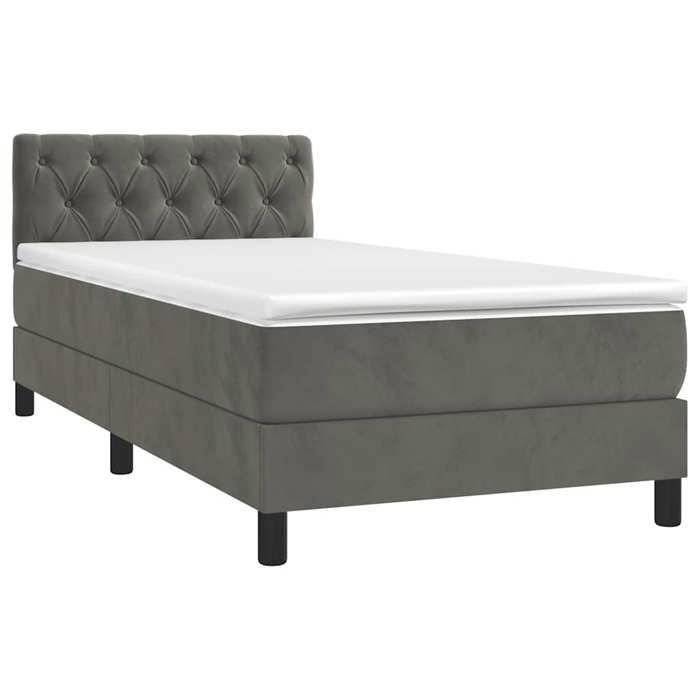 Maison Exclusive - Lattenrost-Bettgestell mit Matratze und LED Dunkelgrau 80x200cm