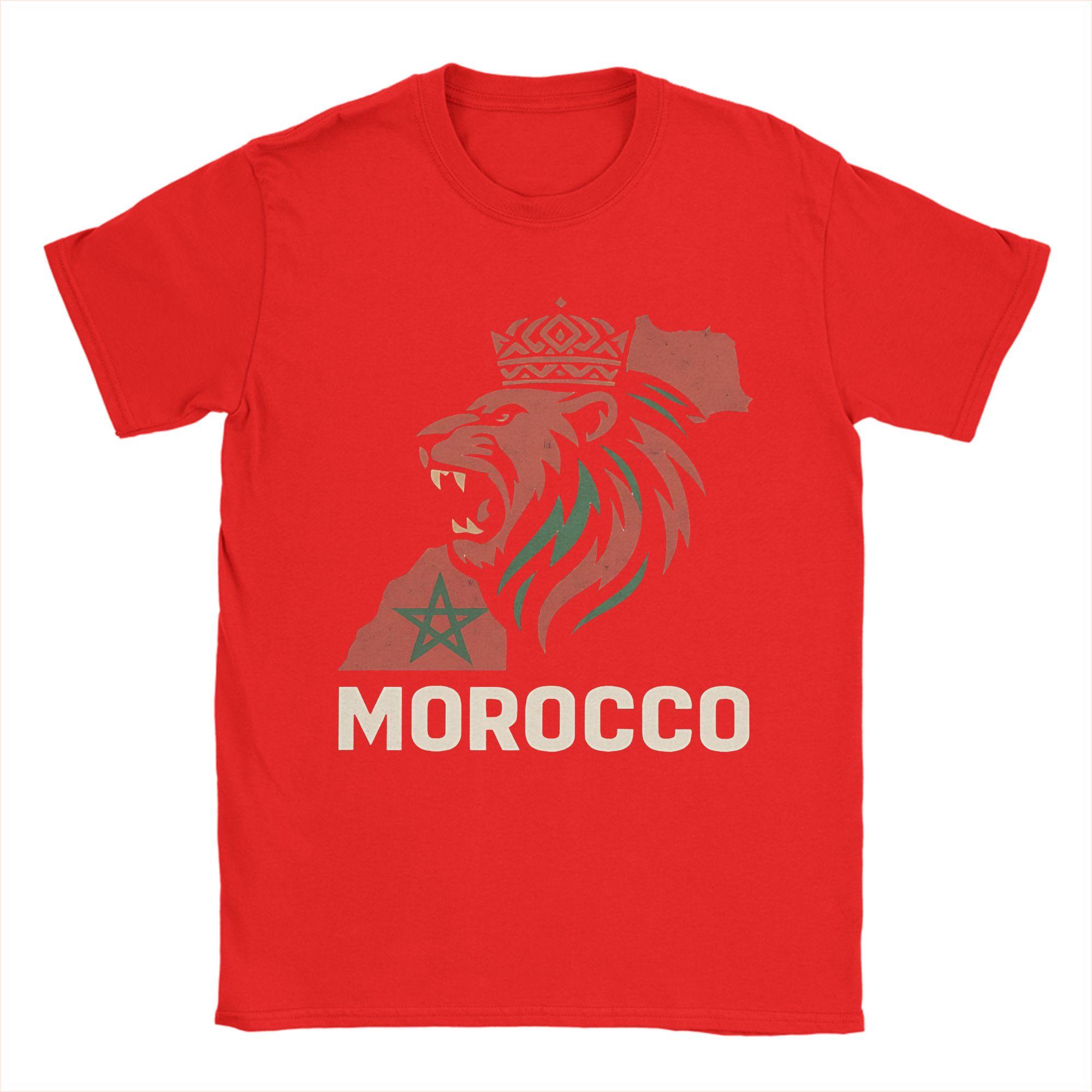 

Morocco The pride of a united nation T Shirt Mens Pure Cotton TShirts Round Collar Tees Short Sleeve Clothing Plus Size S