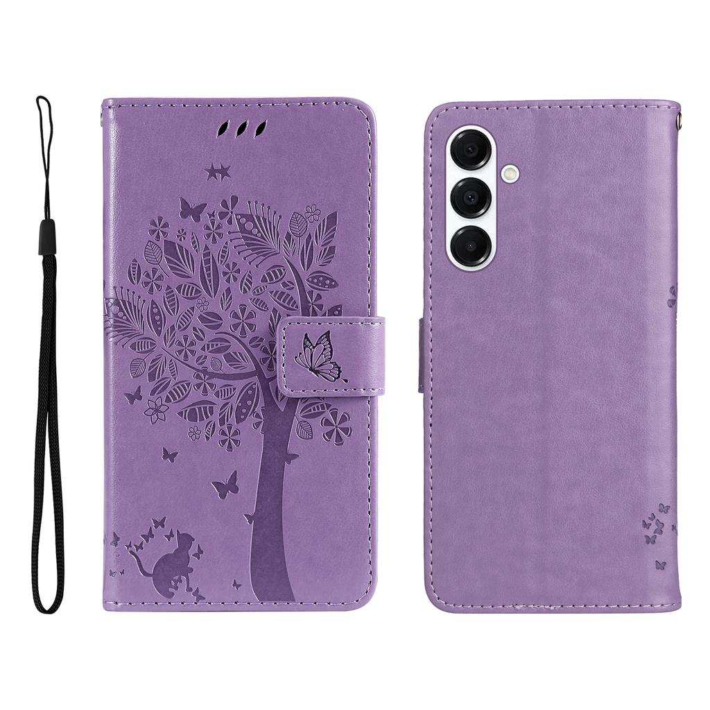 Für Samsung Galaxy A16 4G/Galaxy A16 5G/Galaxy A17 5G/Galaxy A26 5G Handyhülle mit Ständer Katzenbaum-Muster Leder-Portemonnaie Handy-Cover