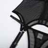 CINOON Corsetto sexy occidentale Lingerie Donna Maglia traspirante modellante Set giarrettiera divisa Ragazza G-String Biancheria intima a lisca di pesce