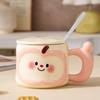 Creative Cute Apple Water Cup High Value Ceramic Mug with Lid Spoon Practical Souvenir Gift Box