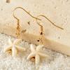 Bohemian Shell Star Stud Earrings - Beach Vacation Style Sea Shell Ear Ring Set for Women