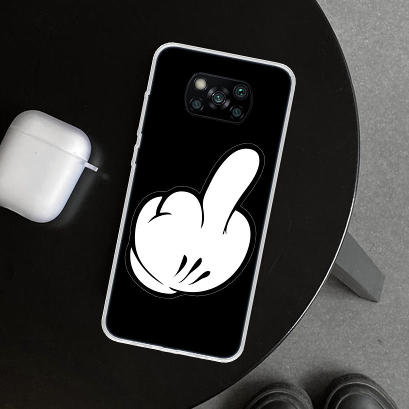 Middle Finger Phone Case Cover for Xiaomi Poco X6 X5 X7 Pro F7 Ultra Redmi 15C 15 13C 13 12C 12 10C 10 10A 9C 9A 9T 9 Coque Poco
