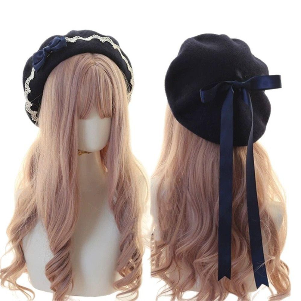 Sweet Japanese Style Beret Hat Woolen Winter Berets Hat Fashion Artist Hat Women Girls