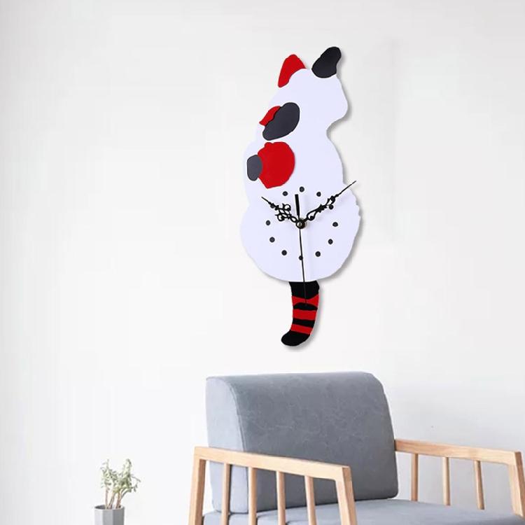 3D Motion for Cat Wall Clock Acrylic Easy to Read for Indoor Hotel Home Cafe Dec