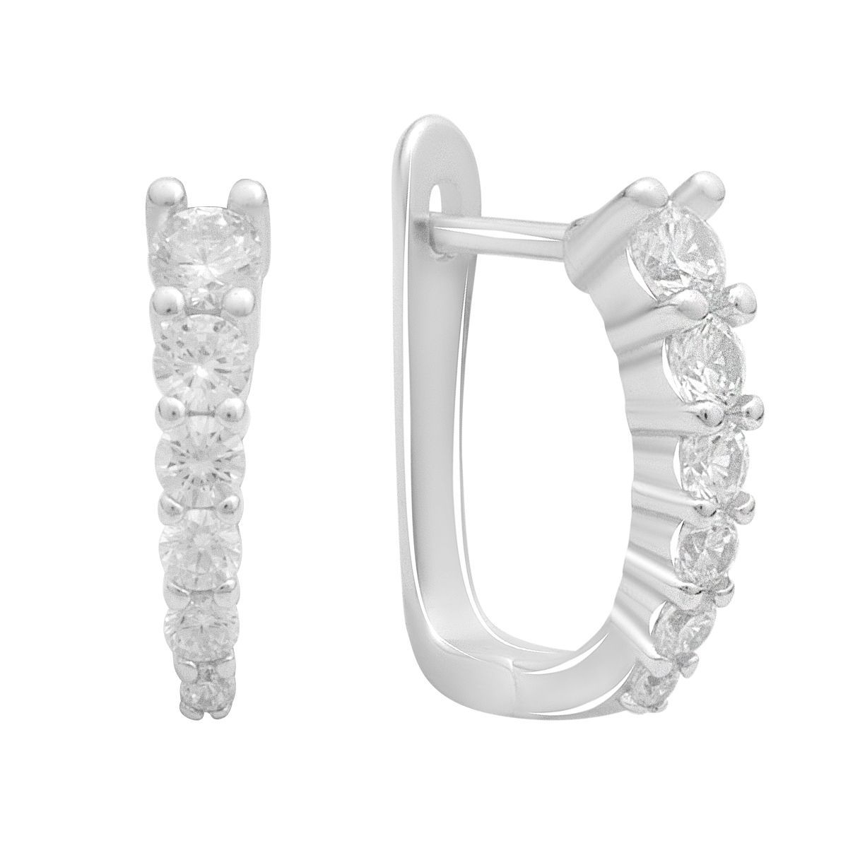 

Срібні сережки з фіанітами (2187325) білий