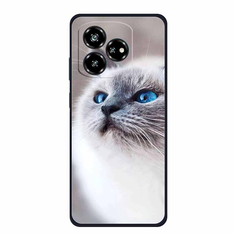 Funda For ZTE Axon 60 Lite Case Cute Cartoon Cat Black Silicone Soft Phone Case For ZTE Blade V60 Axon 60 Back Cover Case 60lite