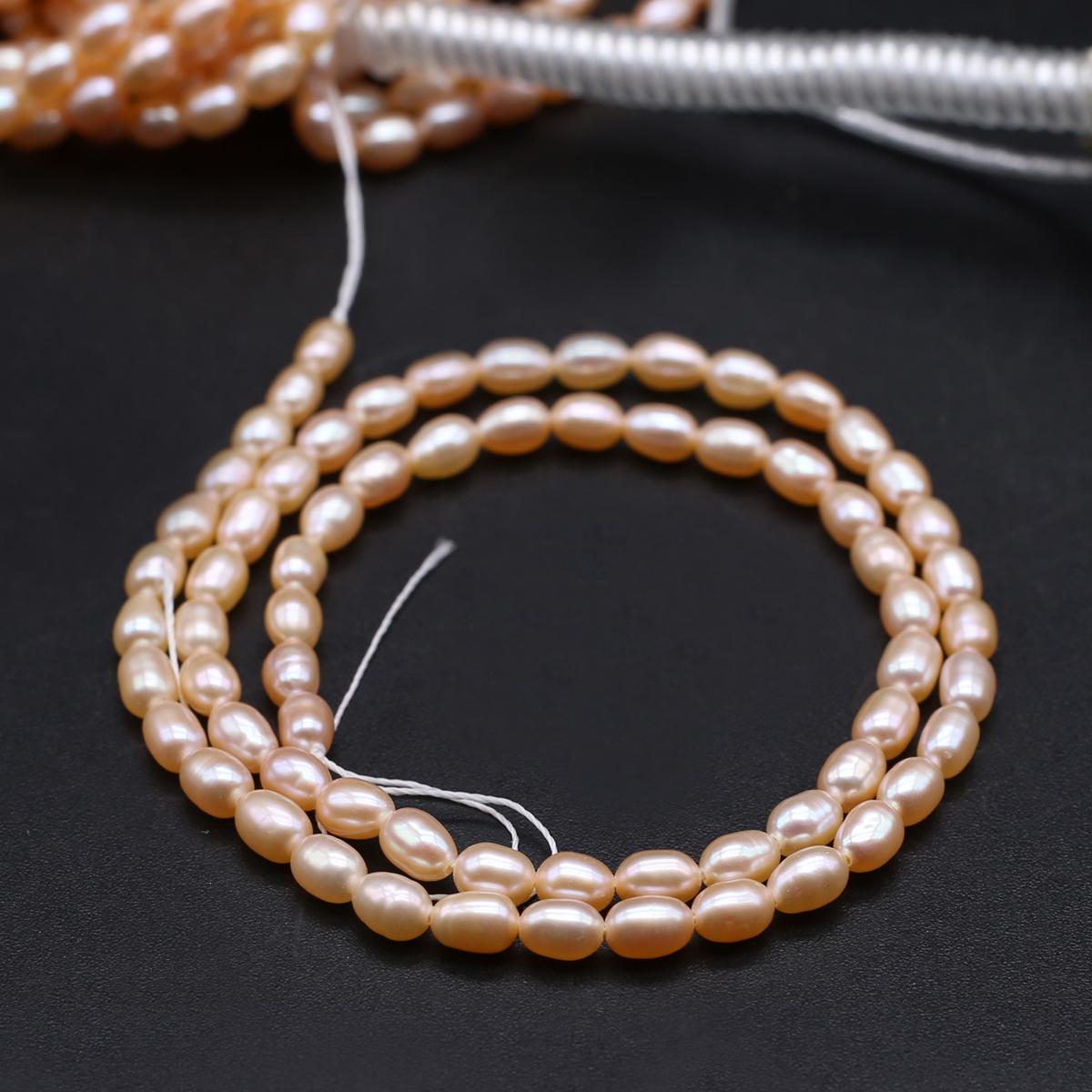 

1String, Luxury Natural Freshwater Pearls, 3.5mm, Yellow Rice-Shaped Pearl Beads for Jewelry Making DIY Crafts, Wedding Gift for Women, 36cm 1String/3.5mm-36cm оранжевый