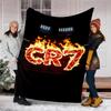 CR7 Fireworks Blanket Personalized Name Flannel Blanket Soft Cozy Plush Throw for Sofa Bed Lightweight Home Décor