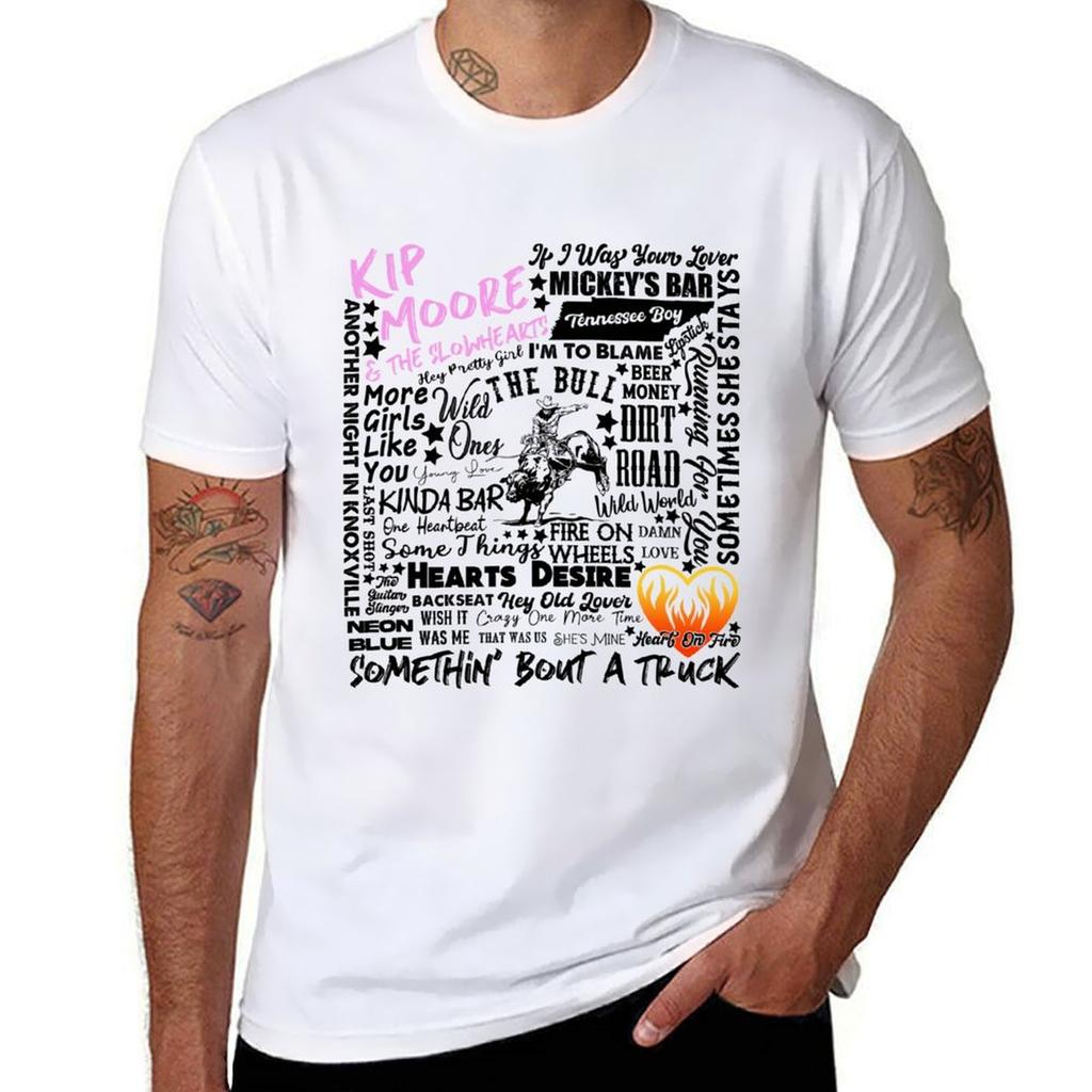 Kip Moore Song Title Word Art Collage Tshirt Quick Dry Sports Short Sleeve Tee
