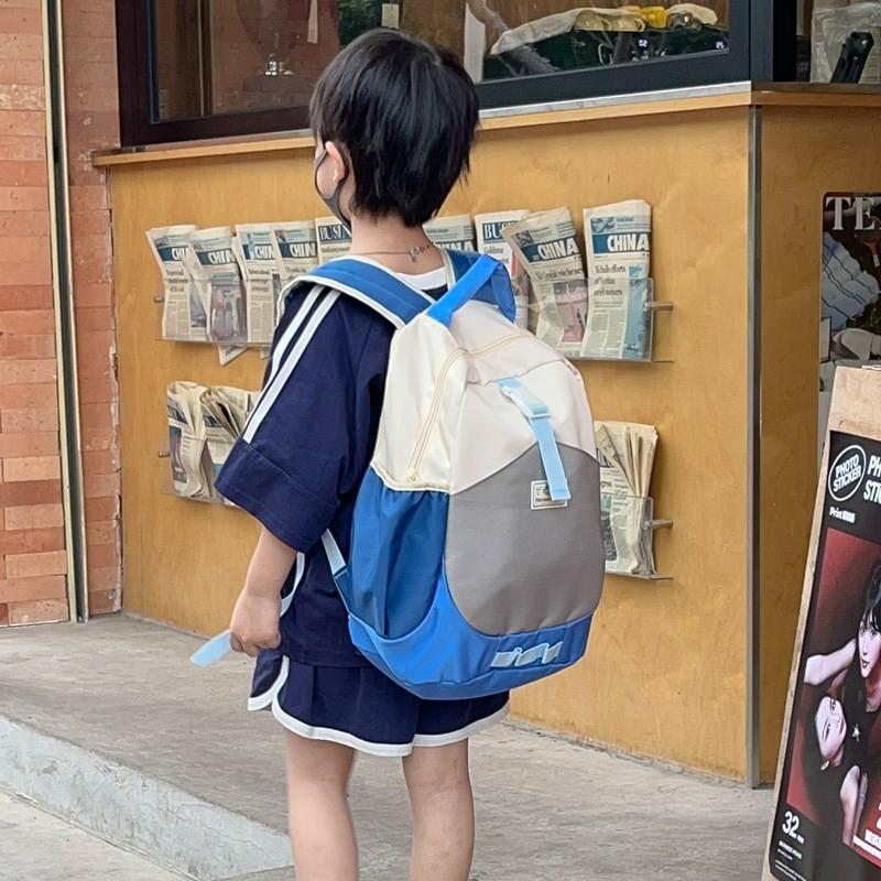 Trendy Korean Style Color Block Large Capacity Backpack For Kids In Fashionable Designs