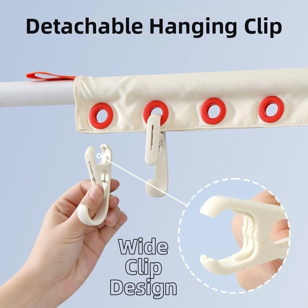 6 Holes Fabric Clothing Clip Removable Hanging Socks Organizer Travel Clothes Drying Rack Outdoor