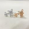 Classic S 925 silver hollowed out diamond set three different butterfly shaped women's rings