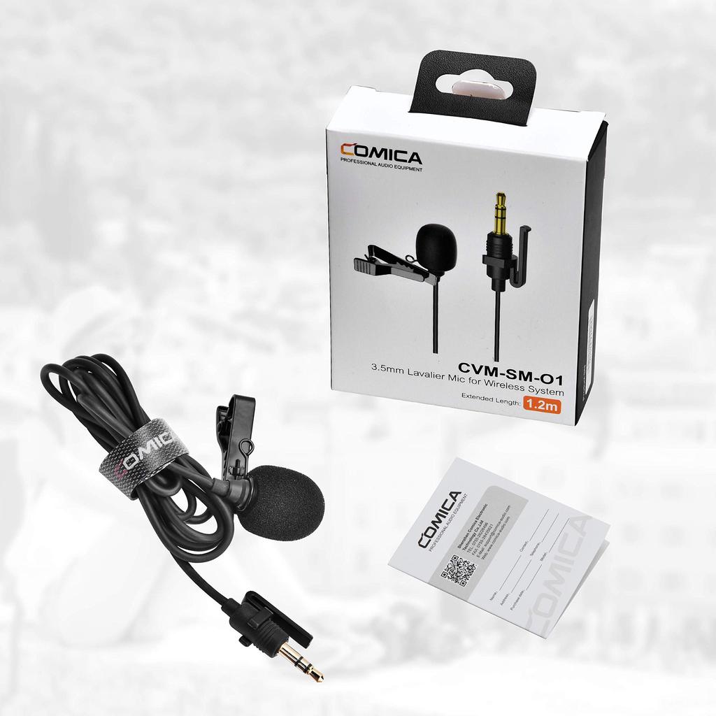 COMICA SM-O1 Clip-on Lavalier Microphone, Omnidirectional 3.5mm TRS Condenser Microphone, Compatible with SLR Cameras, BoomX-D, Sennheiser, and Other