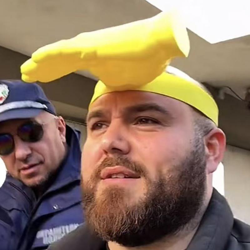 Cappello Divertente a Forma di Mano Creativo Montato sulla Testa Protezione UV Prop per Fotografia all'Aperto Copricapo Novità per Adulti Festa all'Aperto 1 Pz