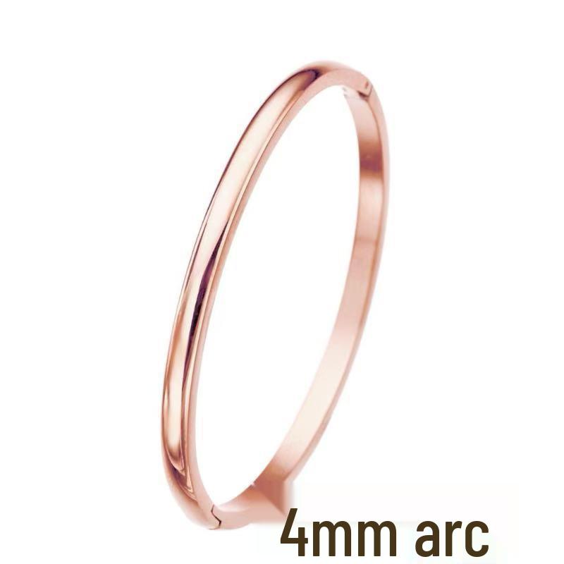 Women's Adjustable C-Shaped Titanium Steel Bracelet - 6mm Wide, Stainless Steel, Colorfast Jewelry
