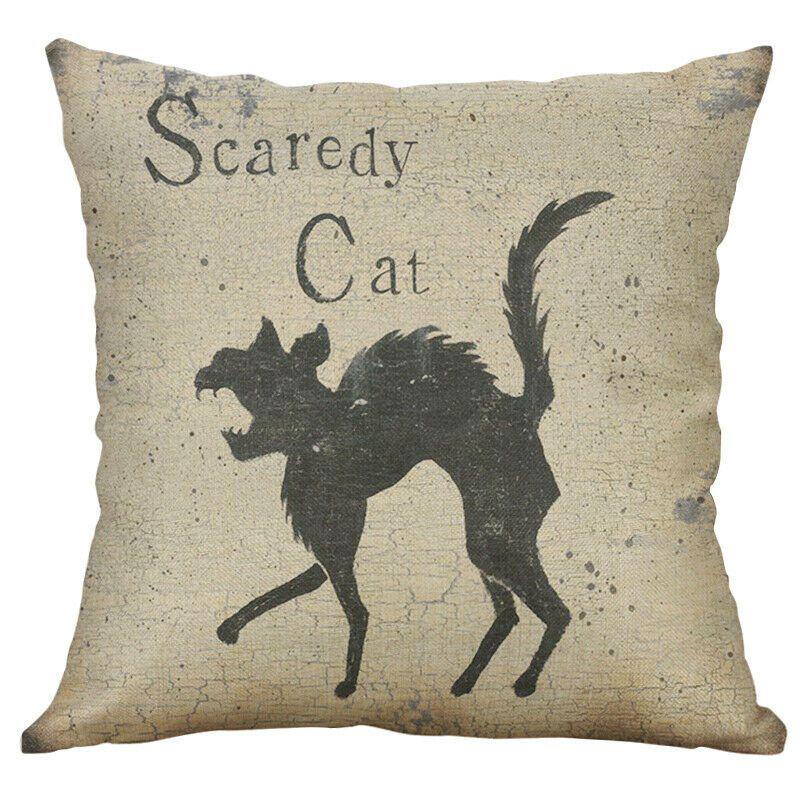 Vibrant Halloween Animal Print Cushion Cover Cotton Linen Pillow Case For Festive Home Decor