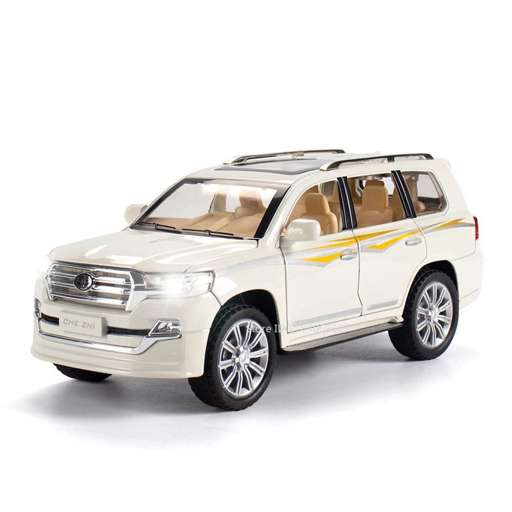 1:24 Land Cruiser Prado LC250 Model Car Toy Metal Diecast Doors Opened Off-road Vehicle Sound Light Pull Back Models for Boys