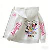 2026 Family Trip Kids Zip Up Hoodie Cute Cartoon Mouse & Friends Graphic Casual Hooded Jacket