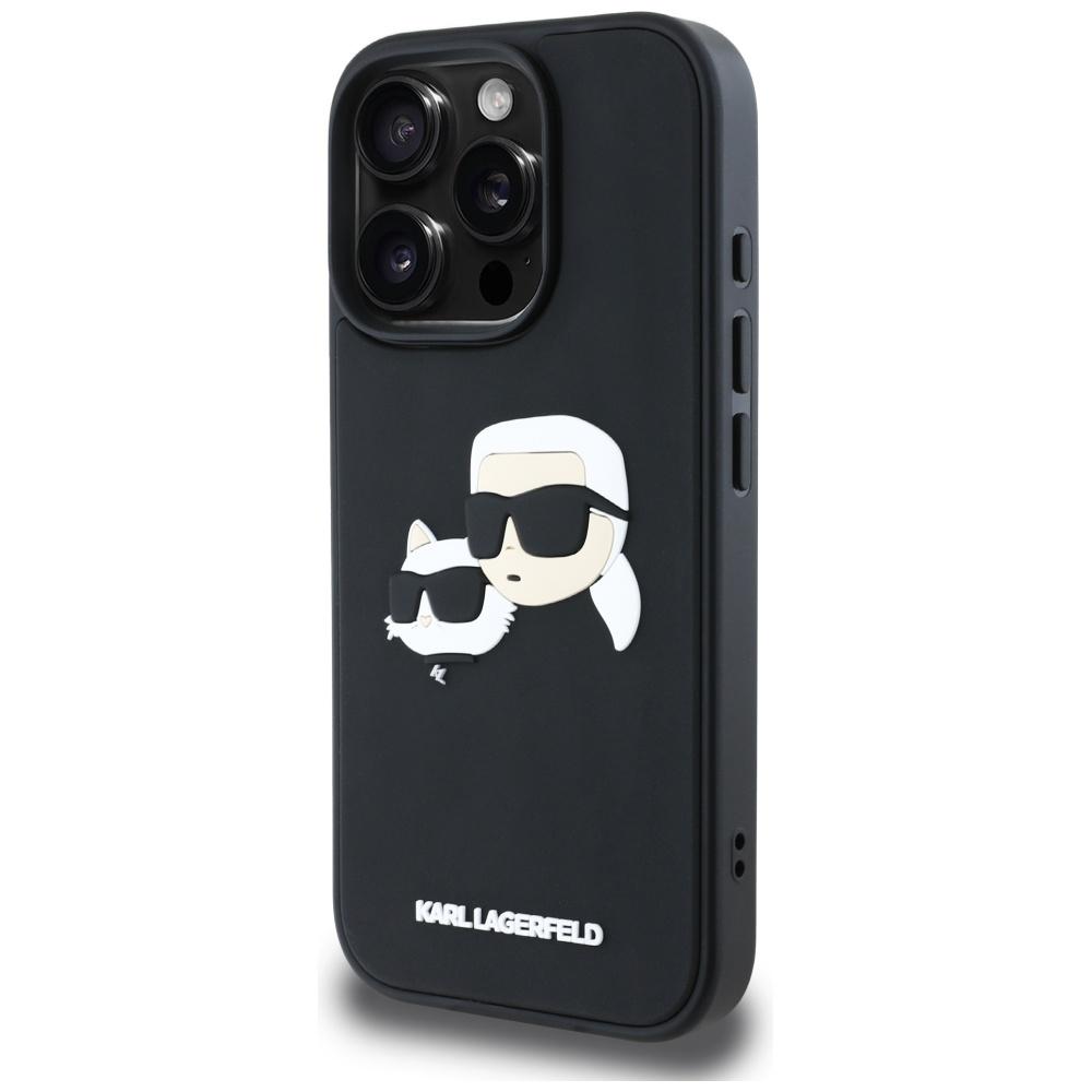 Karl Lagerfeld Hc 3D Rubber Double Heads Case For Iphone 16 Pro Black