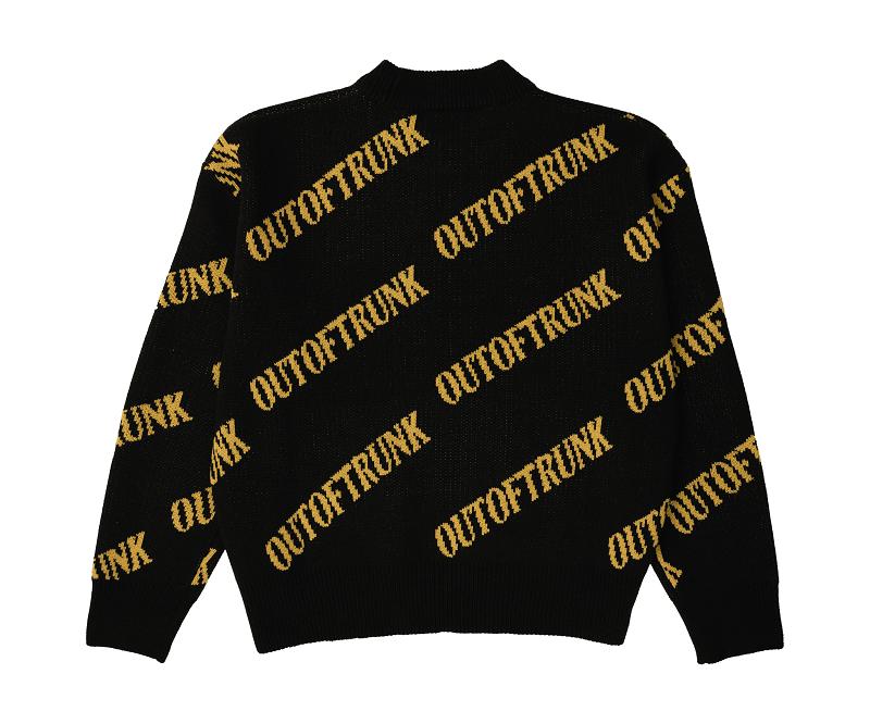 OUT OF TRUNK Oot Logo Knit Sweater (Black)