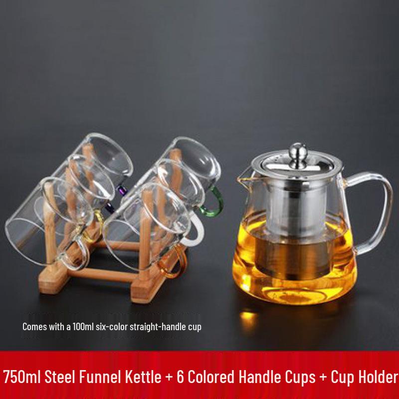 Heat-Resistant Glass Tea Cup with Handle - Household Gongfu Style, Transparent and Thickened for Individual Use