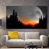 Pôsteres Impressos em Tela de Paisagem de Montanhas do Universo Estrelado para Sala de Estar Escritório Arte de Parede Imagens Decoração de Casa