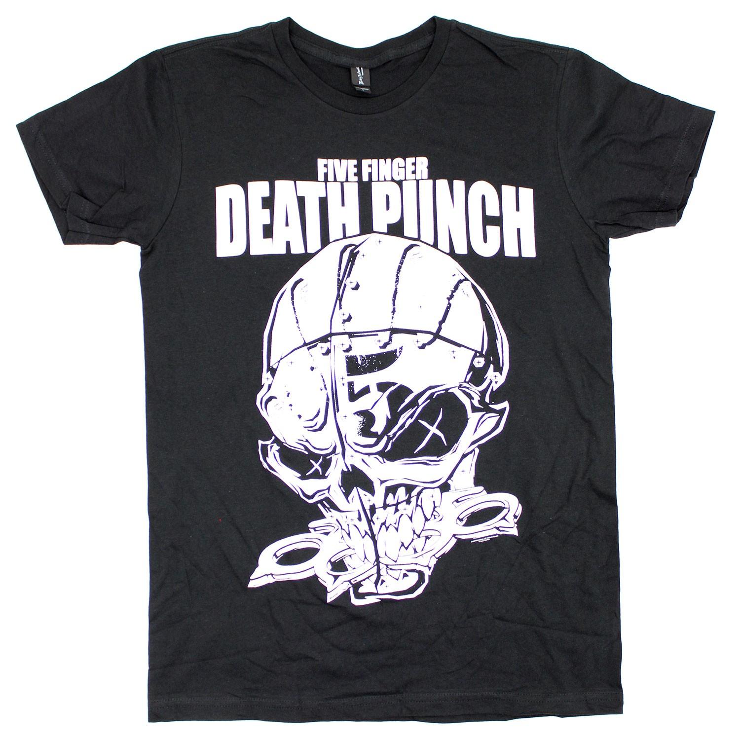 Men s Five Finger Death Punch Black & White T-shirt Small Black L