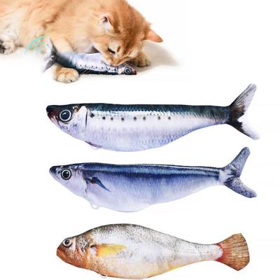 1/3Pcs Wagging Tail Electric Simulation Fish Cat Toy Motion Sensor Tap-Activated Automatic Fish Toy Plush Type-C Charging
