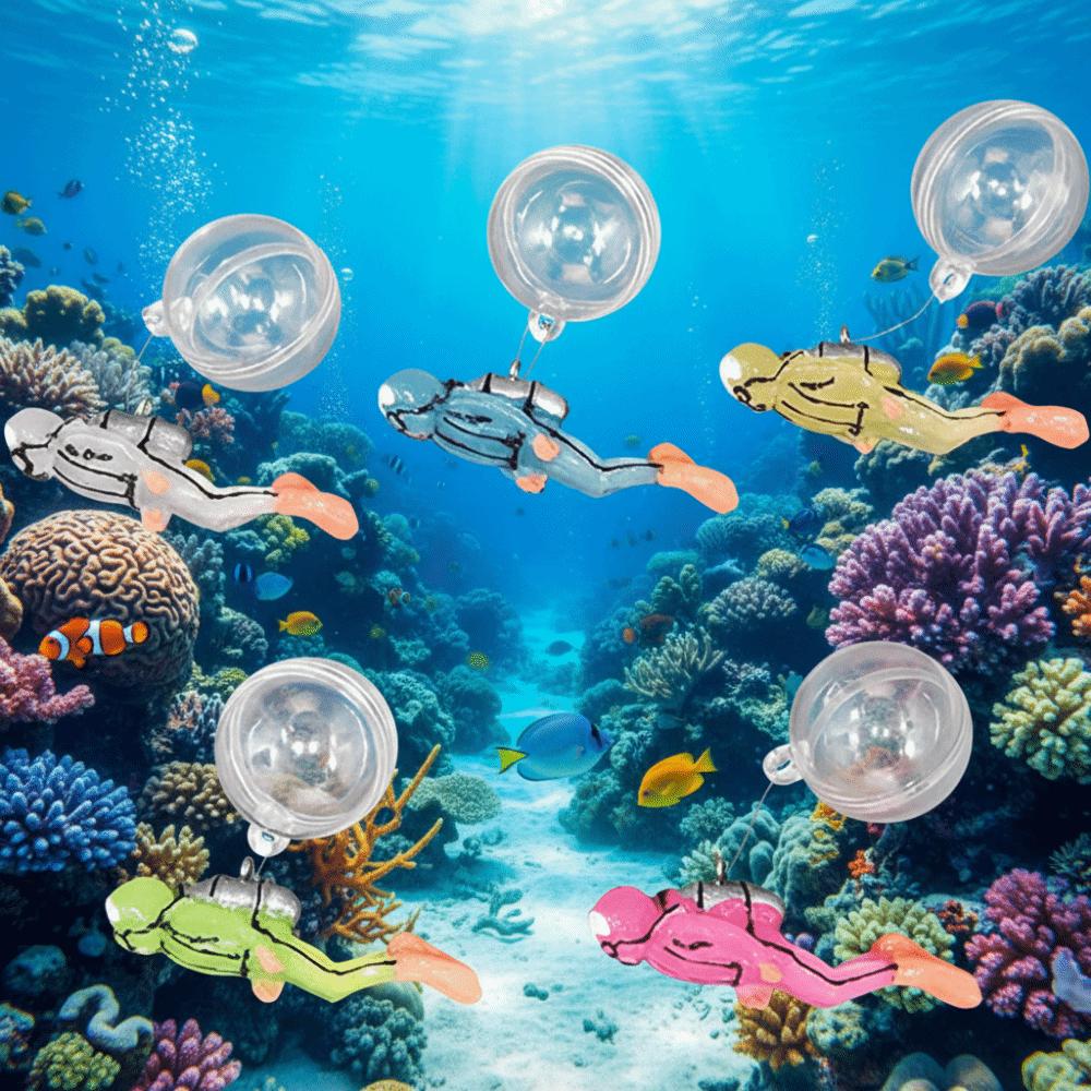 Resin Material Resin Floating Diver Simulation Diver Fishing Line Underwater Ornament Small Floating Ball