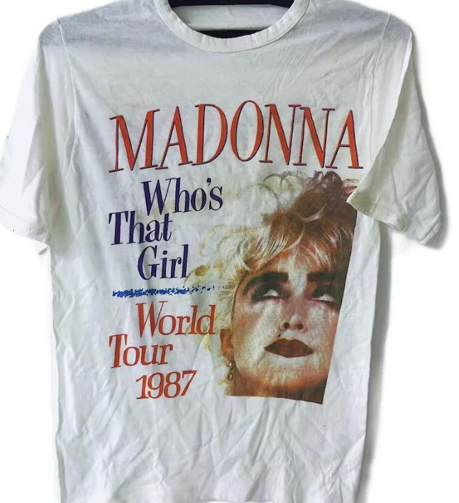 Vintage 80s 1987 MADONNA who s that girl Pop Rock Diva Tour Concert Promo T-Shir L
