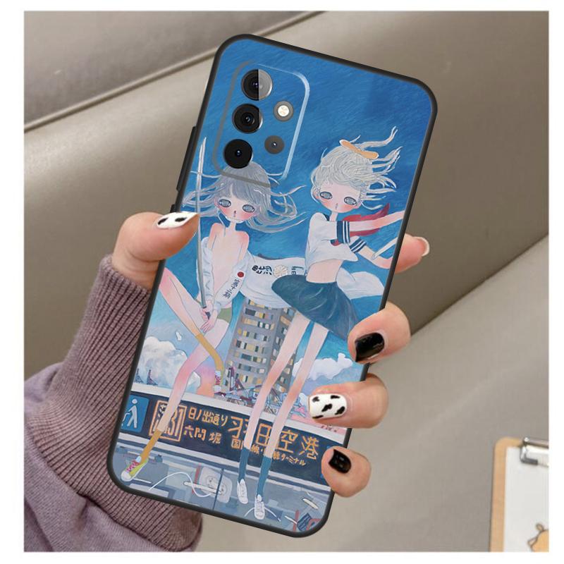 Cartoon Aesthetic Aya Takano Case For Samsung Galaxy A32 A52 A12 A22 A16 A26 A36 A56 A06 A55 A35 A15 A54 A34 A14 A13 A53