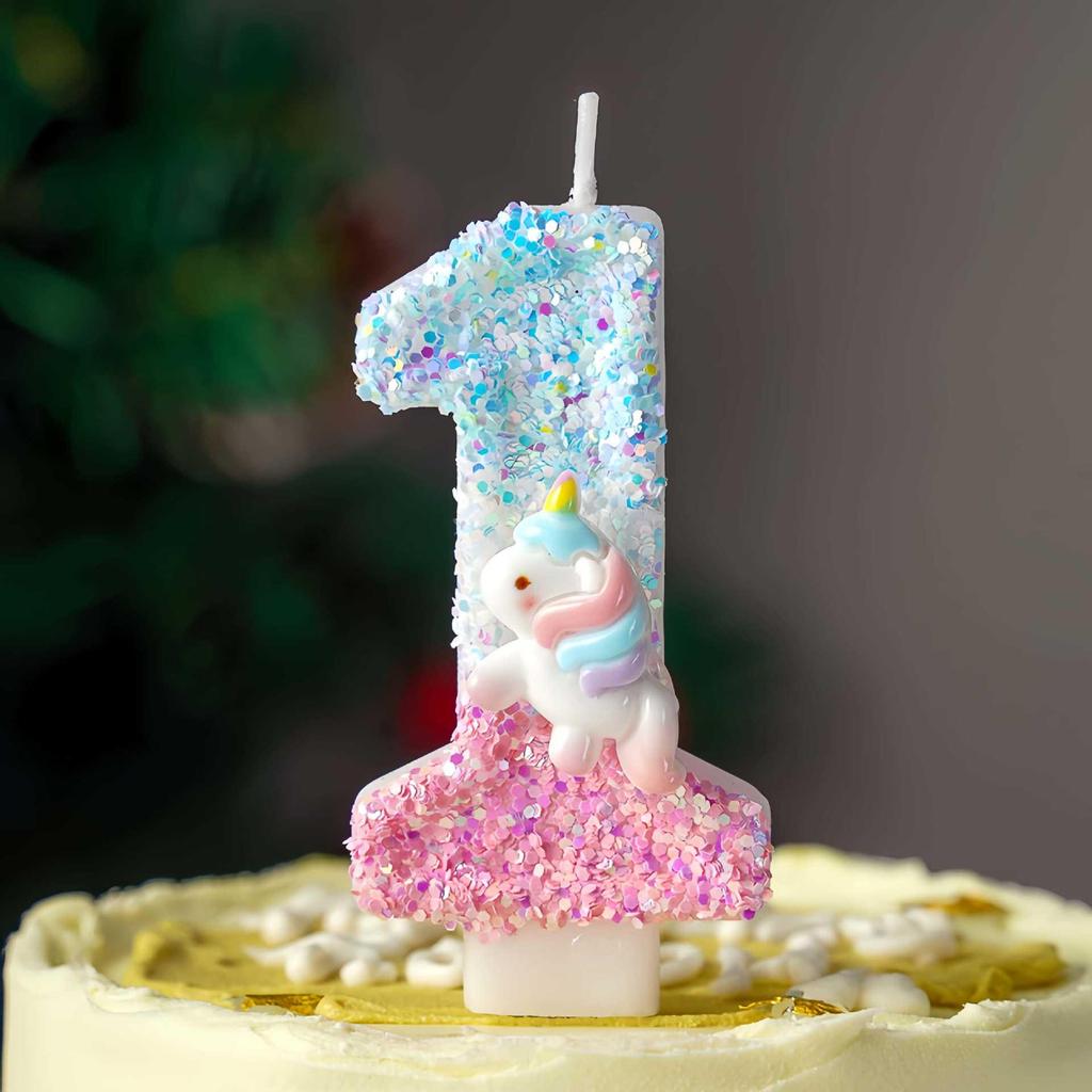 Creative Cartoon Pony Birthday Cake Topper Digital Candles - Fun Party Decoration