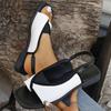 Spring and Summer Footwear Plus Size Square Toe Sandals with Soft Soles and Low Heels.
