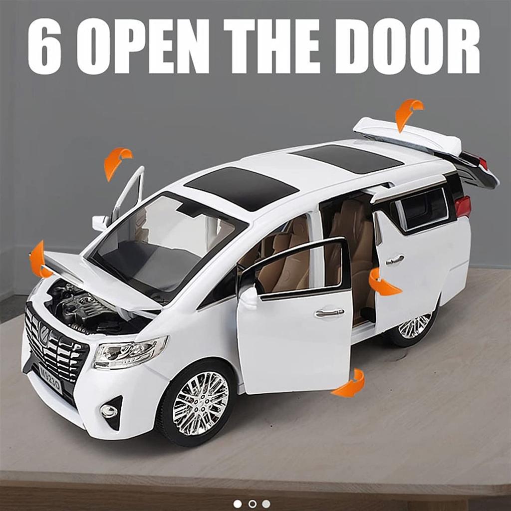 1:24 Scale Toyota Alphard MPV Car Model Alloy Car Die Cast Toy Car Model Pull Back Children Toy Collectibles Scale Model Car